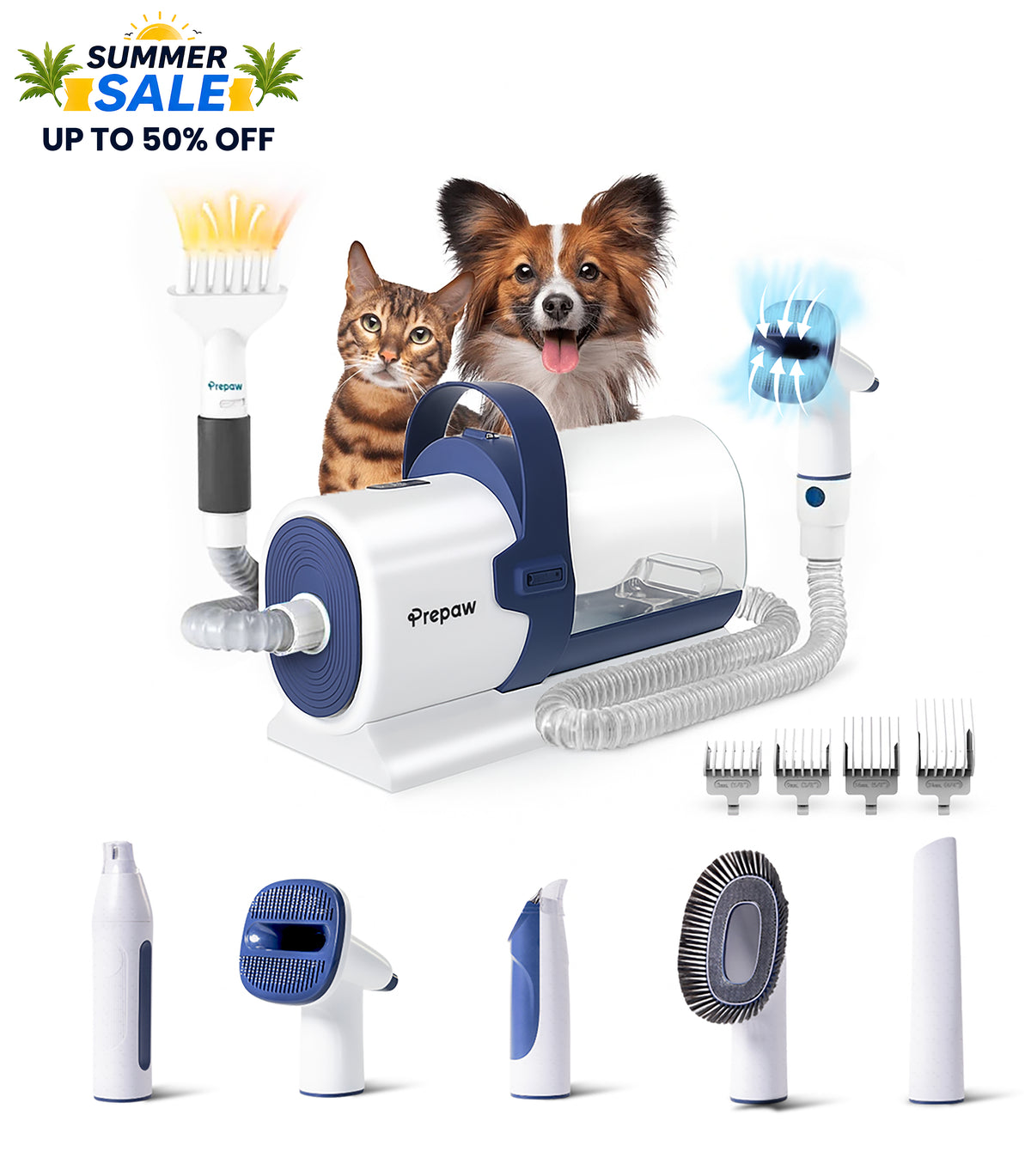 PrePaw Pet Grooming 10 in 1 Vacuum Kit- Ultra Max with  Blower/Dryer