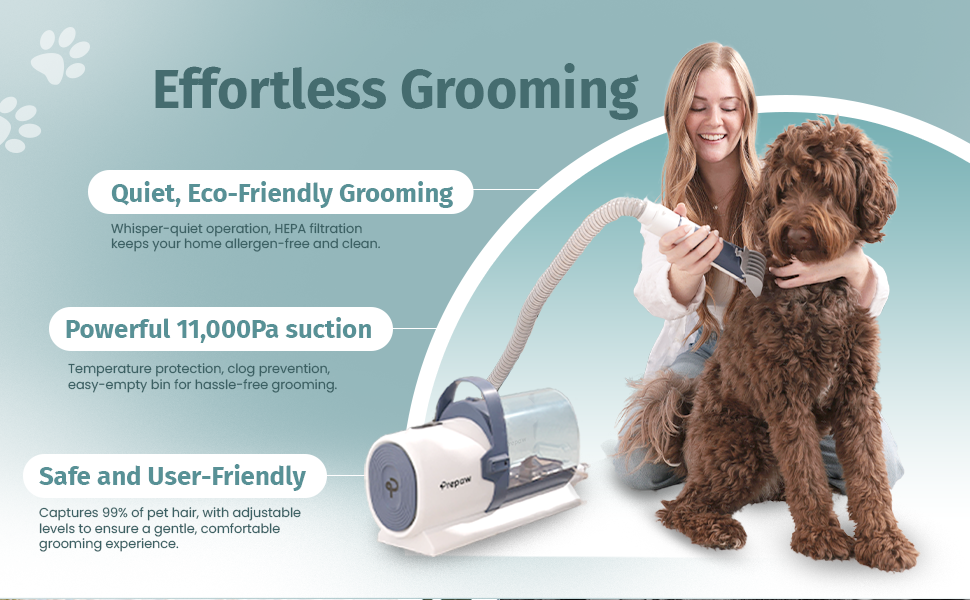PrePaw pet grooming vacuum kit